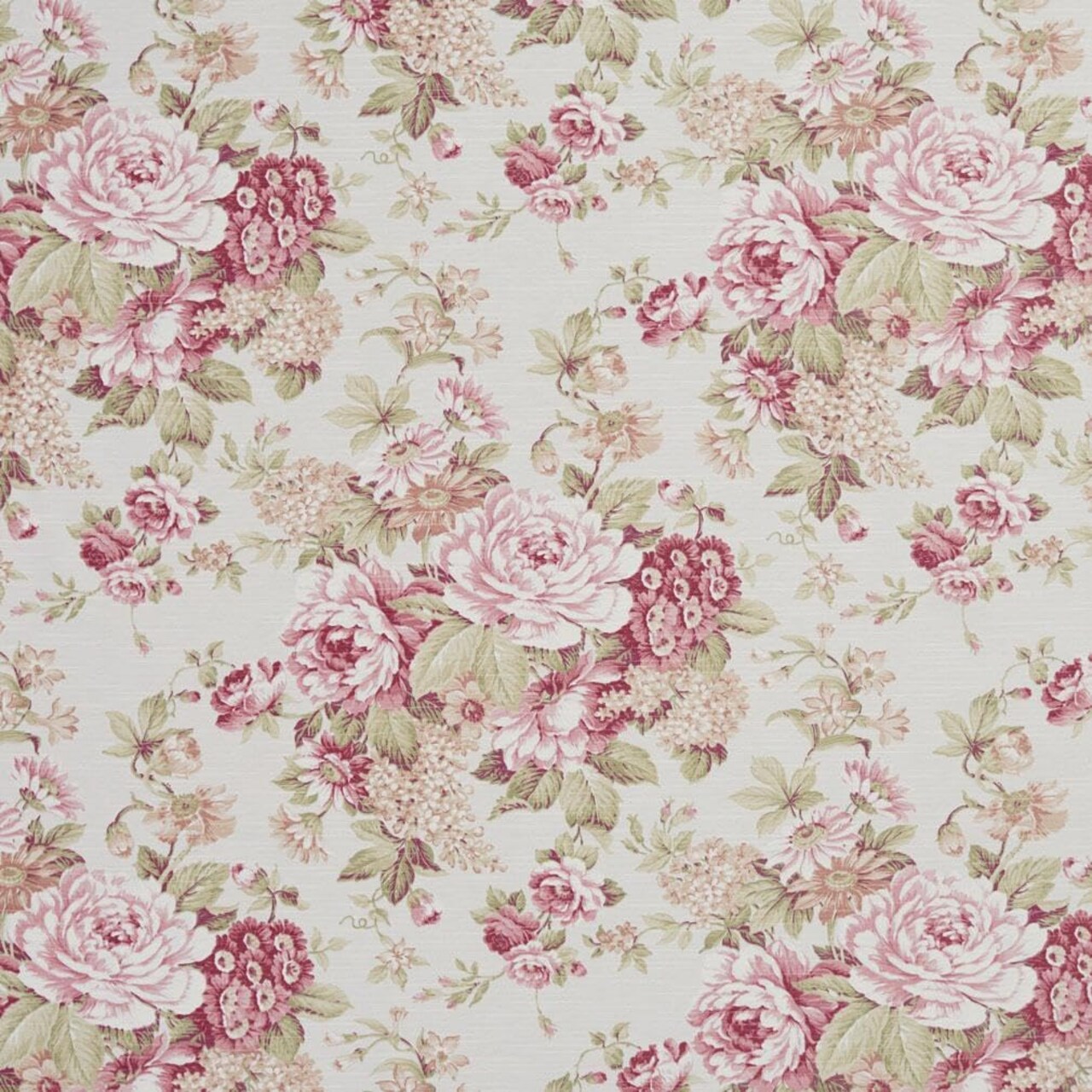 Pink Stain Resistant Performance Pet Friendly Floral Print Upholstery Fabric by The Yard - SKU: Regent Rose